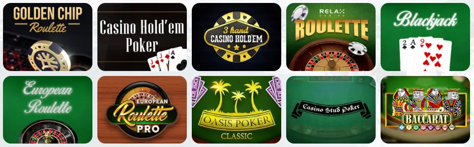 Giochi da tavolo al SILVER PLAY CASINO